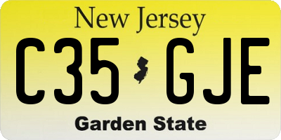 NJ license plate C35GJE