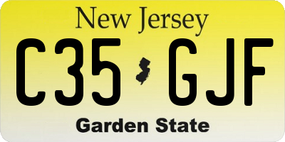 NJ license plate C35GJF