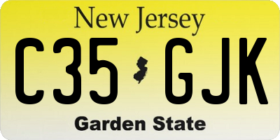 NJ license plate C35GJK