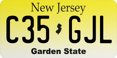 NJ license plate C35GJL