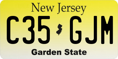 NJ license plate C35GJM