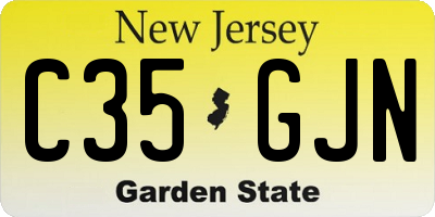 NJ license plate C35GJN