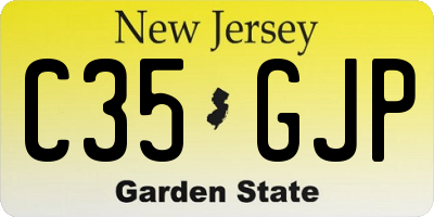 NJ license plate C35GJP