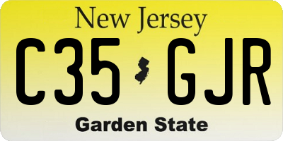 NJ license plate C35GJR