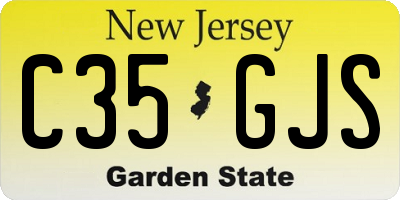 NJ license plate C35GJS