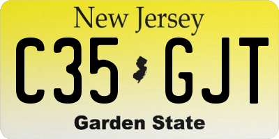 NJ license plate C35GJT