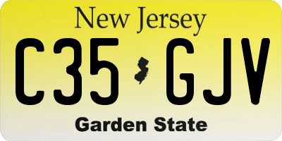 NJ license plate C35GJV