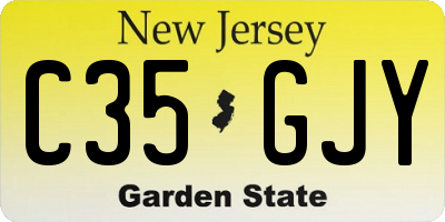 NJ license plate C35GJY