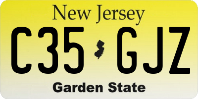 NJ license plate C35GJZ