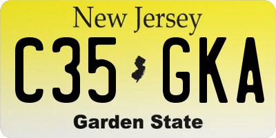 NJ license plate C35GKA