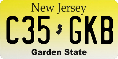 NJ license plate C35GKB