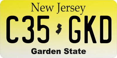 NJ license plate C35GKD