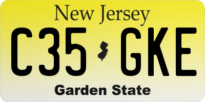 NJ license plate C35GKE