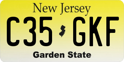 NJ license plate C35GKF