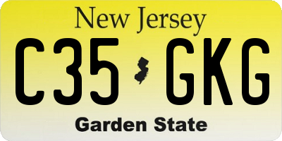 NJ license plate C35GKG