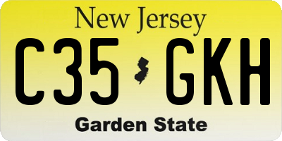 NJ license plate C35GKH