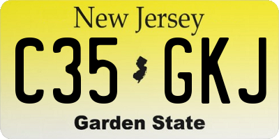 NJ license plate C35GKJ