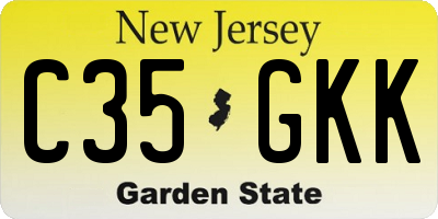 NJ license plate C35GKK