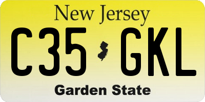 NJ license plate C35GKL