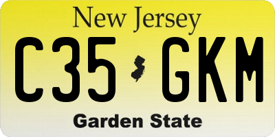 NJ license plate C35GKM