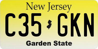 NJ license plate C35GKN