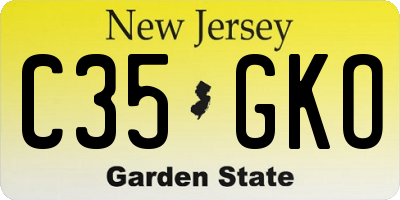 NJ license plate C35GKO