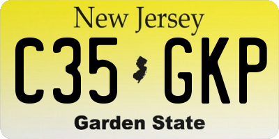 NJ license plate C35GKP