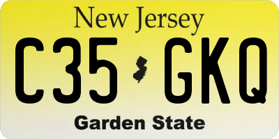 NJ license plate C35GKQ