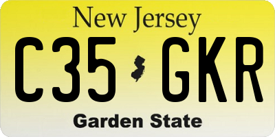 NJ license plate C35GKR