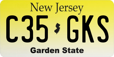 NJ license plate C35GKS