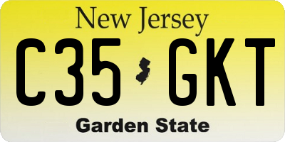 NJ license plate C35GKT