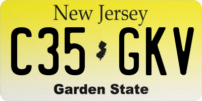 NJ license plate C35GKV