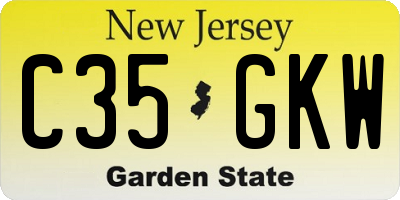 NJ license plate C35GKW