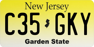 NJ license plate C35GKY