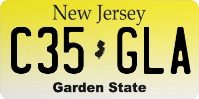 NJ license plate C35GLA
