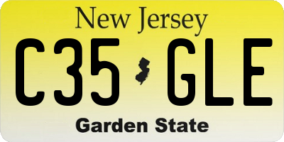 NJ license plate C35GLE