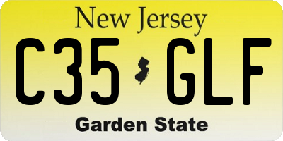 NJ license plate C35GLF