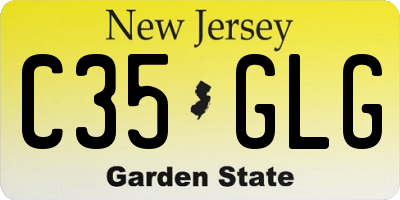 NJ license plate C35GLG