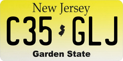 NJ license plate C35GLJ