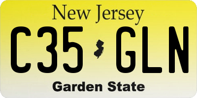 NJ license plate C35GLN