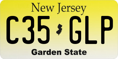 NJ license plate C35GLP