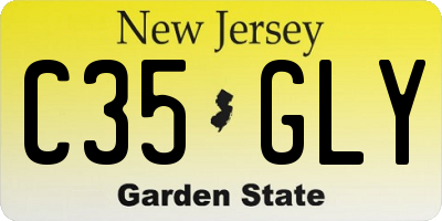 NJ license plate C35GLY