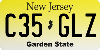 NJ license plate C35GLZ