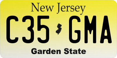 NJ license plate C35GMA