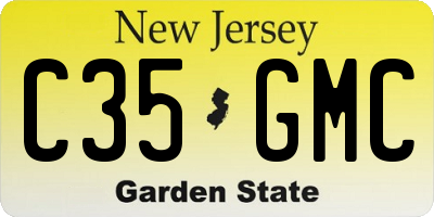 NJ license plate C35GMC