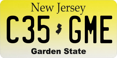 NJ license plate C35GME