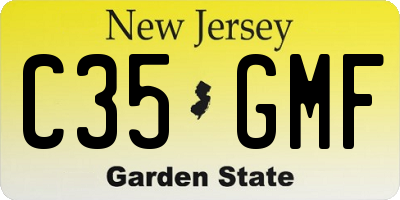 NJ license plate C35GMF