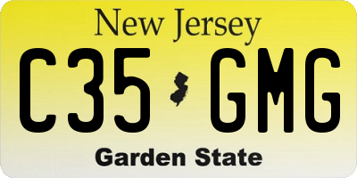 NJ license plate C35GMG