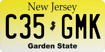 NJ license plate C35GMK