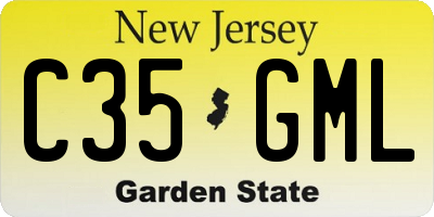 NJ license plate C35GML